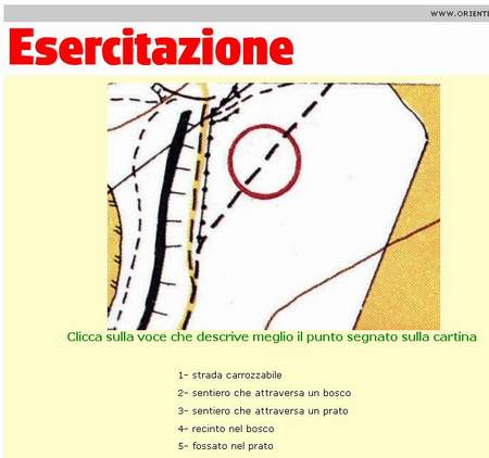 esercitazioni sull'orienteering